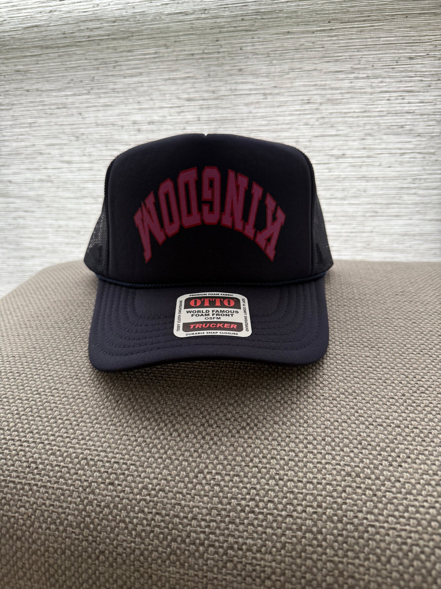 Navy upside down KINGDOM hat