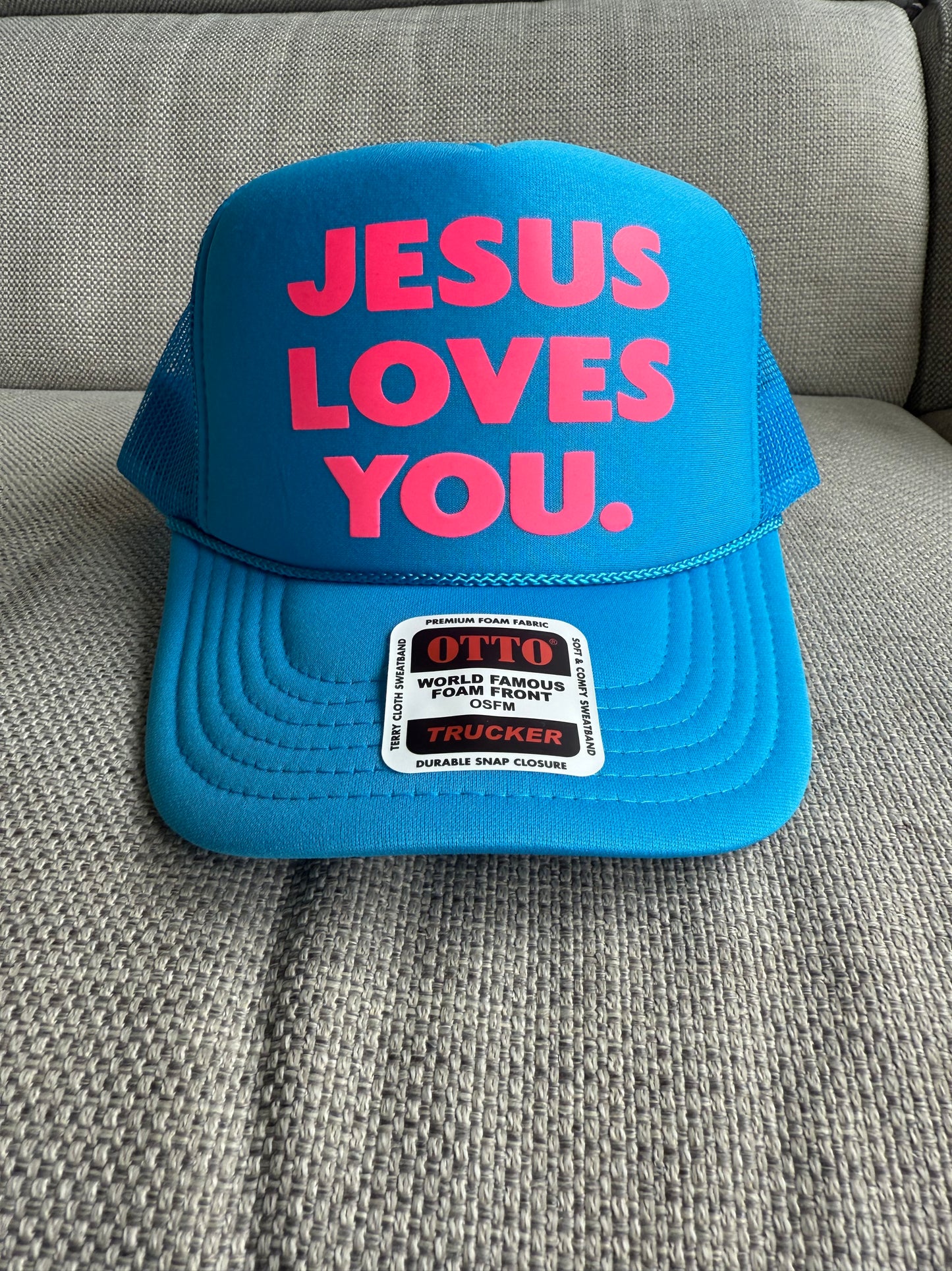 JESUS LOVES YOU trucker hat